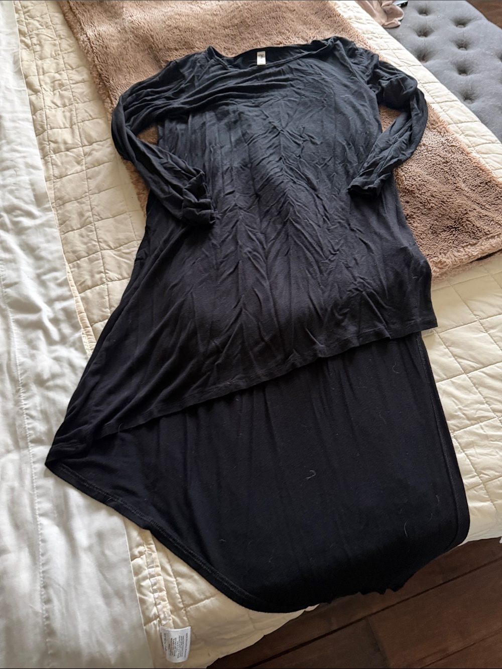 24/7 Comfort Apparel Black Asymmetrical High-Low Dress